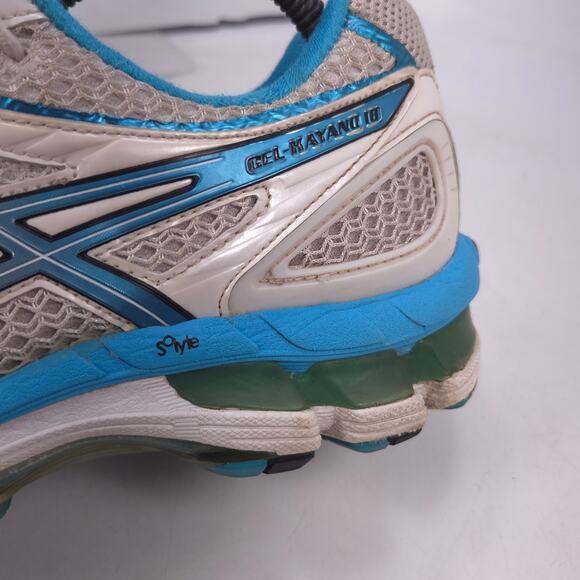 Asics Gel-Kayano 18 Athletic Lace Up Running Shoes Womens Size 9 T250N White - Picture 8 of 10